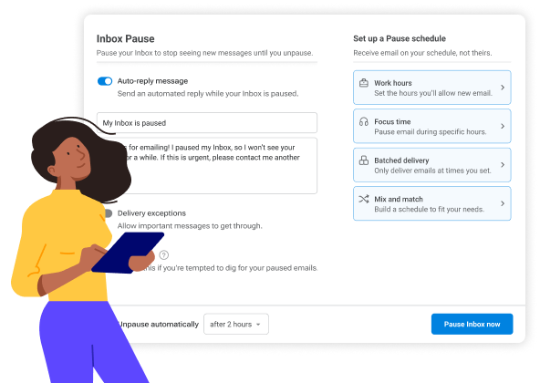 Inbox Pause can help you provide your employees the right to disconnect from work